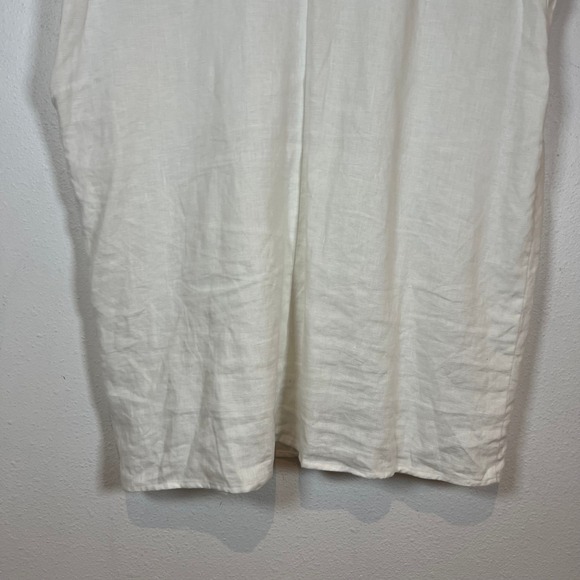 Reformation Maira Linen Top Womens L White Sleeveless Button Down Shirt Relaxed - Picture 9 of 11